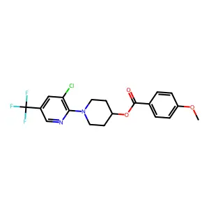 [1-[3-chloro-5-(trifluoromethyl)-2-pyridinyl]piperidin-4-yl] 4-methoxybenzoate structure