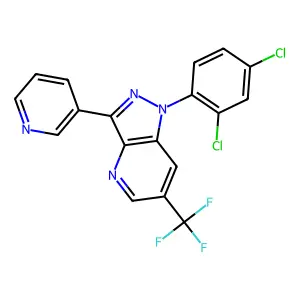 1-(2,4-dichlorophenyl)-3-pyridin-3-yl-6-(trifluoromethyl)pyrazolo[4,3-b]pyridine structure