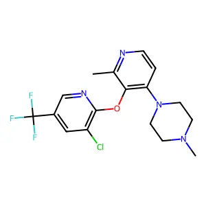 1-[3-[[3-chloro-5-(trifluoromethyl)-2-pyridinyl]oxy]-2-methyl-4-pyridinyl]-4-methylpiperazine structure