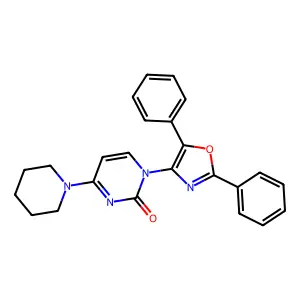 1-(2,5-diphenyl-1,3-oxazol-4-yl)-4-piperidin-1-ylpyrimidin-2-one structure