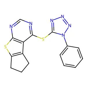12-[(1-phenyl-1H-1,2,3,4-tetrazol-5-yl)sulfanyl]-7-thia-9,11-diazatricyclo[6.4.0.0^{2,6}]dodeca-1(8),2(6),9,11-tetraene structure