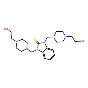 1,3-bis[[4-(2-hydroxyethyl)piperazin-1-yl]methyl]benzimidazole-2-thione structure