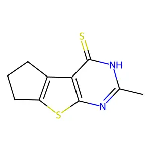 10-methyl-7-thia-9,11-diazatricyclo[6.4.0.02,6]dodeca-1(8),2(6),9-triene-12-thione structure