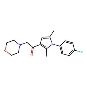 1-[1-(4-fluorophenyl)-2,5-dimethylpyrrol-3-yl]-2-morpholin-4-ylethanone structure