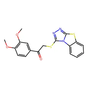 1-(3,4-dimethoxyphenyl)-2-([1,2,4]triazolo[3,4-b][1,3]benzothiazol-1-ylsulfanyl)ethanone structure