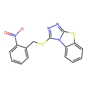 1-[(2-nitrophenyl)methylsulfanyl]-[1,2,4]triazolo[3,4-b][1,3]benzothiazole structure