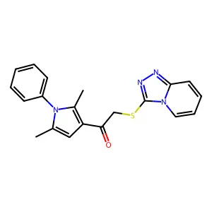 1-(2,5-dimethyl-1-phenylpyrrol-3-yl)-2-([1,2,4]triazolo[4,3-a]pyridin-3-ylsulfanyl)ethanone structure