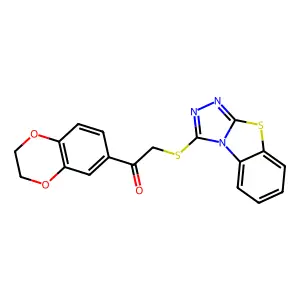 1-(2,3-dihydro-1,4-benzodioxin-6-yl)-2-([1,2,4]triazolo[3,4-b][1,3]benzothiazol-1-ylsulfanyl)ethanone structure
