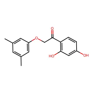 1-(2,4-dihydroxyphenyl)-2-(3,5-dimethylphenoxy)ethan-1-one structure