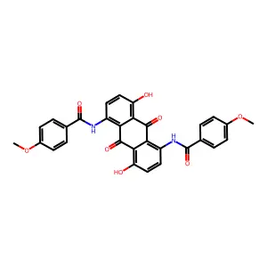 N-[4,8-dihydroxy-5-[(4-methoxybenzoyl)amino]-9,10-dioxoanthracen-1-yl]-4-methoxybenzamide structure