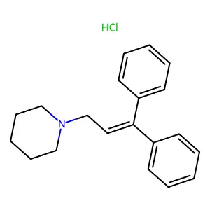 1-(3,3-diphenylprop-2-enyl)piperidine;hydrochloride structure