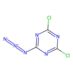 2-azido-4,6-dichloro-1,3,5-triazine structure