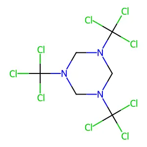 1,3,5-tris(trichloromethyl)-1,3,5-triazinane structure