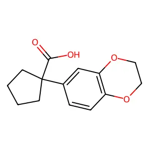 1-(2,3-dihydro-1,4-benzodioxin-6-yl)cyclopentane-1-carboxylic acid structure