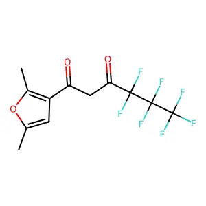 1-(2,5-dimethylfuran-3-yl)-4,4,5,5,6,6,6-heptafluorohexane-1,3-dione structure