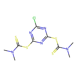 [4-chloro-6-(dimethylcarbamothioylsulfanyl)-1,3,5-triazin-2-yl] N,N-dimethylcarbamodithioate structure