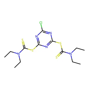 [4-chloro-6-(diethylcarbamothioylsulfanyl)-1,3,5-triazin-2-yl] N,N-diethylcarbamodithioate structure