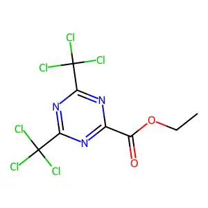 ethyl 4,6-bis(trichloromethyl)-1,3,5-triazine-2-carboxylate structure