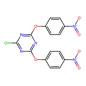 2-chloro-4,6-bis(4-nitrophenoxy)-1,3,5-triazine structure