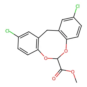methyl 3,7-dichloro-5H-benzo[d][1,3]benzodioxocine-11-carboxylate structure