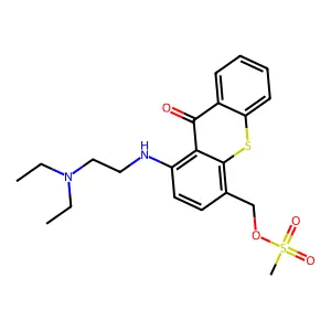 [1-[2-(diethylamino)ethylamino]-9-oxothioxanthen-4-yl]methyl methanesulfonate structure