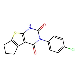 11-(4-chlorophenyl)-7-thia-9,11-diazatricyclo[6.4.0.02,6]dodeca-1(8),2(6)-diene-10,12-dione structure