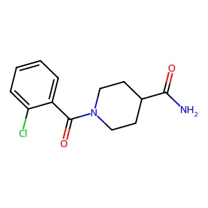 1-(2-chlorobenzoyl)piperidine-4-carboxamide structure