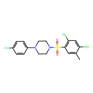 1-[(2,4-dichloro-5-methylphenyl)sulfonyl]-4-(4-fluorophenyl)piperazine structure