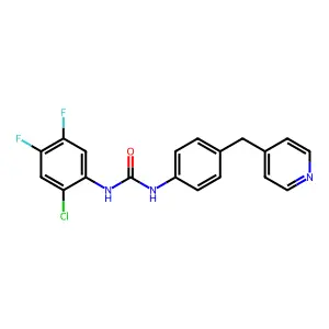 1-(2-chloro-4,5-difluorophenyl)-3-[4-(pyridin-4-ylmethyl)phenyl]urea structure