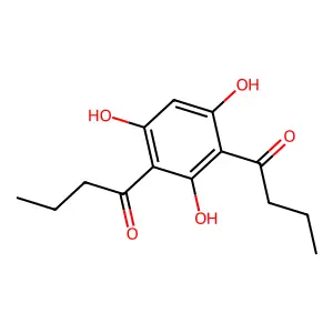 1-(3-butanoyl-2,4,6-trihydroxyphenyl)butan-1-one structure