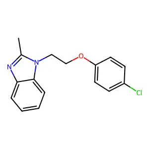 1-[2-(4-chlorophenoxy)ethyl]-2-methylbenzimidazole structure