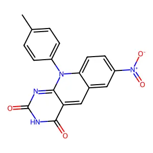 10-(4-methylphenyl)-7-nitropyrimido[4,5-b]quinoline-2,4-dione structure