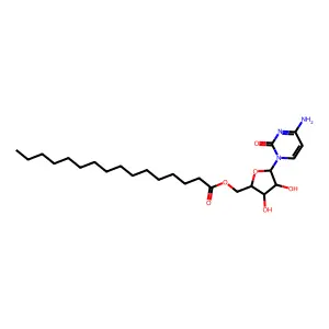 [(2R,3S,4S,5R)-5-(4-amino-2-oxopyrimidin-1-yl)-3,4-dihydroxyoxolan-2-yl]methyl hexadecanoate structure