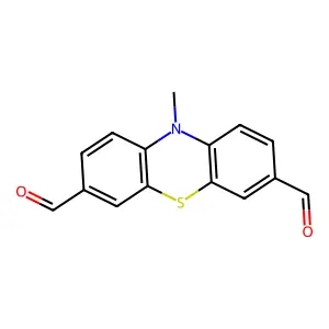 10-methylphenothiazine-3,7-dicarbaldehyde structure