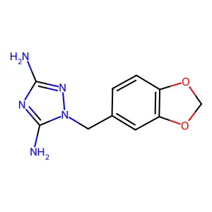 1-(1,3-benzodioxol-5-ylmethyl)-1,2,4-triazole-3,5-diamine structure