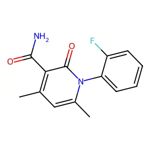 1-(2-Fluorophenyl)-4,6-dimethyl-2-oxo-1,2-dihydro-3-pyridinecarboxamide structure