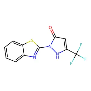1-(1,3-benzothiazol-2-yl)-3-(trifluoromethyl)-1H-pyrazol-5-ol structure