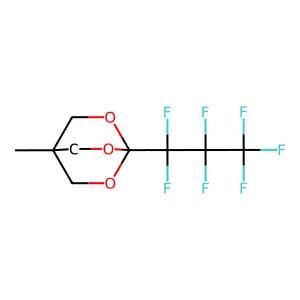 1-(1,1,2,2,3,3,3-heptafluoropropyl)-4-methyl-2,6,7-trioxabicyclo[2.2.2]octane structure