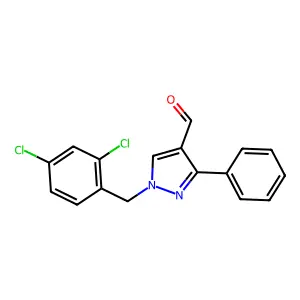 1-(2,4-dichlorobenzyl)-3-phenyl-1H-pyrazole-4-carbaldehyde structure