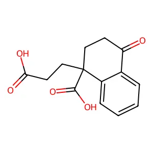 1-(2-carboxyethyl)-4-oxo-2,3-dihydronaphthalene-1-carboxylic acid structure