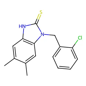 1-(2-chlorobenzyl)-5,6-dimethyl-1H-benzimidazole-2-thiol structure
