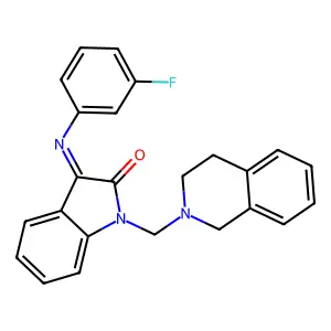1-(3,4-dihydro-1H-isoquinolin-2-ylmethyl)-3-(3-fluorophenyl)iminoindol-2-one structure