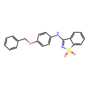 1,1-dioxo-N-(4-phenylmethoxyphenyl)-1,2-benzothiazol-3-amine structure