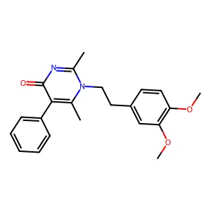 1-[2-(3,4-dimethoxyphenyl)ethyl]-2,6-dimethyl-5-phenylpyrimidin-4-one structure