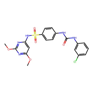 1-(3-chlorophenyl)-3-[4-[(2,6-dimethoxypyrimidin-4-yl)sulfamoyl]phenyl]urea structure
