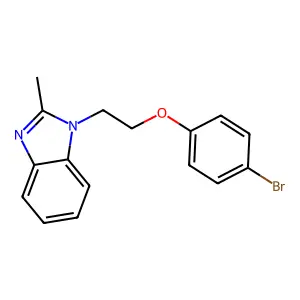 1-[2-(4-bromophenoxy)ethyl]-2-methylbenzimidazole structure