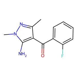 (5-amino-1,3-dimethylpyrazol-4-yl)-(2-fluorophenyl)methanone structure