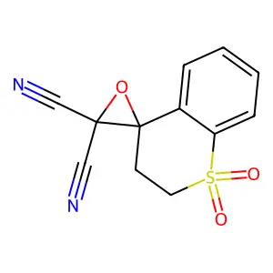 1,1-dioxospiro[2,3-dihydrothiochromene-4,3'-oxirane]-2',2'-dicarbonitrile structure