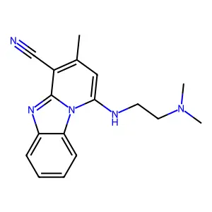 1-[2-(dimethylamino)ethylamino]-3-methylpyrido[1,2-a]benzimidazole-4-carbonitrile structure