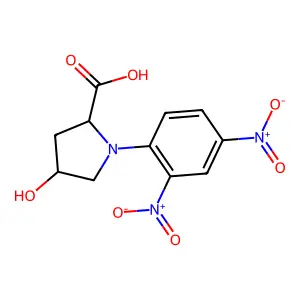 1-(2,4-dinitrophenyl)-4-hydroxypyrrolidine-2-carboxylic acid structure